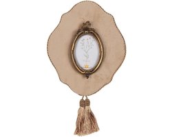 Fotolijst Beige Goudkleurig - Lijst Wanddecoratie - Foto's Tonen - Stoffen Achtergrond - 6x9 cm - Beige Goud