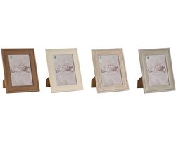 Fotolijst bruin beige grijs crème - voor foto's - 1 stuk - 19 x 24 cm - polystyrol