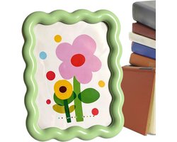 Fotolijst Bureau - Decoratief Frame - Foto Weergeven - Golvende Rand - 17.5 x 11.5 cm - Groen