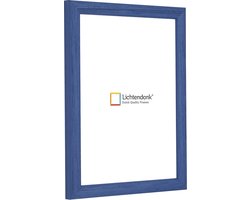 Fotolijst - Fotokader - Azuurblauw - Halfrond met zichtbare houtnerf - Fotomaat 29,7x42 - Ontspiegeld glas - Art.nr. 10550061297421