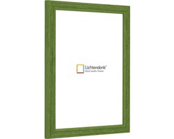 Fotolijst - Fotokader - Groen - Halfrond met zichtbare houtnerf - Fotomaat 13x13 - Ontspiegeld glas - Art.nr. 1055006013131