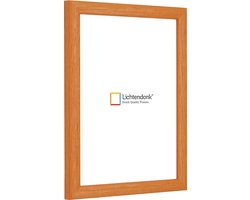 Fotolijst - Fotokader - Oranje - Halfrond met zichtbare houtnerf - Fotomaat 10x15 - Ontspiegeld glas - Art.nr. 1055006210151