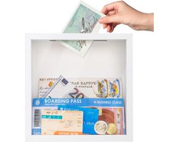fotolijst - fotolijsten - Holle fotolijst - Dooslijst - Vitrine - DIY Shadow Box - Kaartjesopbergdoos - voor muur en bureau, schaduwdoos voor foto's, objecten, bruiloftsboeket, werken - Wit
