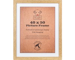 Fotolijst Fotomaat 40x50 cm - MDF Hout - Licht Eiken - Fotokader - 28mm profielbreedte - Posterlijst