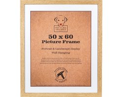 Fotolijst Fotomaat 50x60 cm - MDF Hout - Licht Eiken- Fotokader - 28mm profielbreedte - Posterlijst