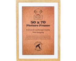 Fotolijst Fotomaat 50x70 cm - MDF Hout- Licht Eiken - Fotokader - 28mm profielbreedte - Posterlijst