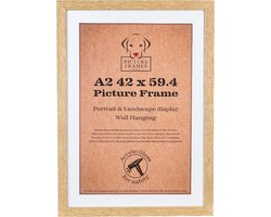 Fotolijst Fotomaat A2 (42x59,4 cm) - MDF Hout- Licht Eiken - Fotokader - 28mm profielbreedte - Posterlijst