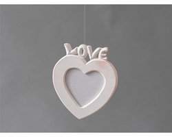 Fotolijst hart hout wit