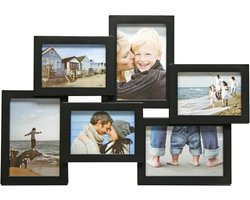 Fotolijst - Henzo - Holiday Gallery - Collagelijst voor 6 foto's - Fotomaat 10x15 cm - Zwart