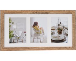 Fotolijst - Henzo - Modern Gallery - Collagelijst voor 3 foto's - Fotomaat 10x15 cm - Lichtbruin