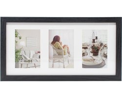 Fotolijst - Henzo - Modern Gallery - Collagelijst voor 3 foto's - Fotomaat 10x15 cm - Zwart