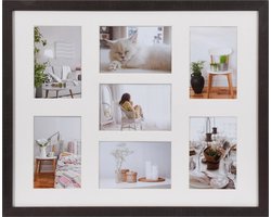Fotolijst - Henzo - Modern Gallery - Collagelijst voor 7 foto's - Fotomaat 10x15 cm - Donkerbruin