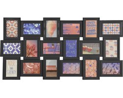 Fotolijst - Henzo - Trendy Gallery - Collagelijst voor 18 foto's - Fotomaat 10x15 cm - Zwart