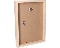 Fotolijst Houtkleurig Glas - 21 X 30 CM - Posterlijst A4 - Wissellijst met passe partout van 12x17 cm