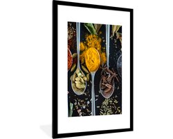 Fotolijst incl. Poster - Lepel - Specerijen - Kruiden - Eten - Tafel - 60x90 cm - Posterlijst