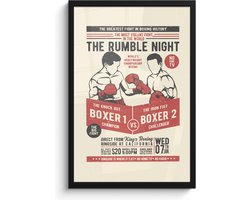 Fotolijst incl. Poster - Mancave - Boksen - Vintage - Poster - 40x60 cm - Posterlijst