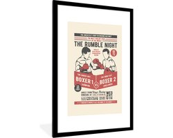 Fotolijst incl. Poster - Mancave - Boksen - Vintage - Poster - 80x120 cm - Posterlijst