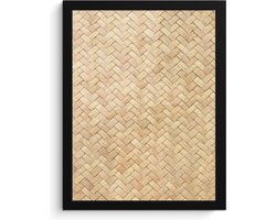 Fotolijst incl. Poster - Patroon - Beige - Rotan print - 30x40 cm - Posterlijst