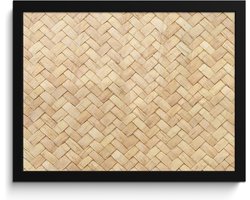 Fotolijst incl. Poster - Patroon - Beige - Rotan print - 40x30 cm - Posterlijst