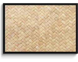 Fotolijst incl. Poster - Patroon - Beige - Rotan print - 90x60 cm - Posterlijst