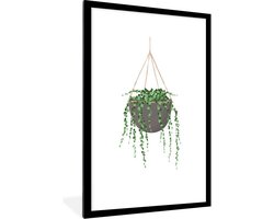 Fotolijst incl. Poster - Planten - Hangende bloempot - Kamerplanten - 60x90 cm - Posterlijst