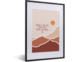 Fotolijst incl. Poster - Spreuken - Quotes - Travel is the only thing that makes you richer - 30x40 cm - Posterlijst