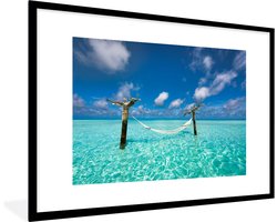 Fotolijst incl. Poster - Zee - Hangmat - Lucht - 120x80 cm - Posterlijst