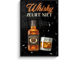 Fotolijst inclusief poster 80x120 cm - Whisky wandbord - Foto in lijst - Muurdecoratie - Mancave decoratie bar - Kroeg en cafe producten - Houten lijsten fotohouder - Posters kaders - Wissellijst - Fotokaders - Photo frame - Kerstkado man