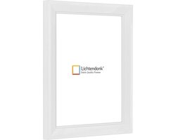 Fotolijst - Landelijke Stijl - Wit met zichtbare houtnerf - Fotomaat 13x19 - Helder glas - Art.nr. 1055001313192