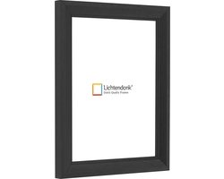 Fotolijst - Landelijke Stijl - Zwart met zichtbare houtnerf - Fotomaat 14,8x21 - Ontspiegeld glas - Art.nr. 10550012148211