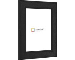 Fotolijst - Landelijke Stijl - Zwart met zichtbare houtnerf - Fotomaat 30x45 - Helder glas - Art.nr. 1055001130452