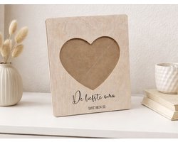 Fotolijst Liefste Oma – Houten Fotolijst met Hart – Cadeau Oma – Moederdag Cadeau – Persoonlijk Fotocadeau – “De liefste oma dat ben jij”
