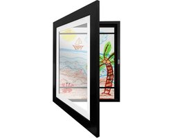 Fotolijst - Luxe fotolijst voor kindertekeningen - Kunstlijst - Wissellijst - Tekeningen - A4 - Zwart