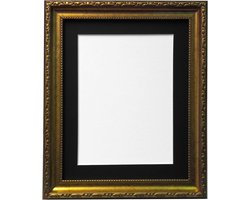 Fotolijst met houder - Wanddecoratie lijst - Foto's ophangen - Gerecycled materiaal - 50 x 70 cm - Goud met zwart