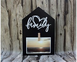 Fotolijst met knijper huis - Fotolijst - Fotolijst cadeau - Fotokado - Origineel cadeau - fotolijst family - fotolijst hout - fotohouder