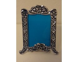Fotolijst - Pasfotolijstje - glanzend - strikje - 3x4cm - Zilver