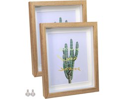 Fotolijst set - Diepe lijsten - Herinneringen bewaren - Massief houten frame - 5x7 inch - Origineel hout