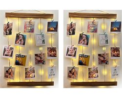 Fotolijst Voor Meerdere Foto's van Natuurlijk Hout - 2 Stuks