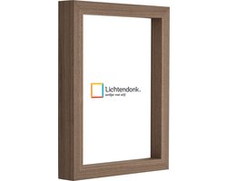 Fotolijst - Walnoot - 3 cm hoog profiel - Fotomaat 20x20 - Ontspiegeld glas - Art.nr. 10106411620201