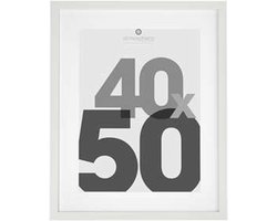 Fotolijst Wit Glas - 40 X 50 CM - Wissellijst met passe partout - Glazen Posterlijst