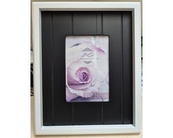 Fotolijst witte lijst met zwarte houten passpartou
