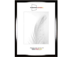 Fotolijst Zwart Hoogglans 50x65 cm op Maat, 35mm Brede Houten IKEA Stijl Lijst met Ontspiegelend Glas