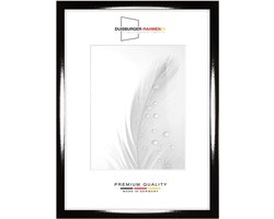 Fotolijst Zwart Hoogglans 50x65 cm op Maat, 35mm Brede Houten IKEA Stijl Lijst met Ontspiegelend Glas