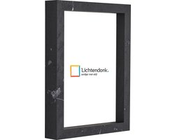Fotolijst - Zwart Marmer - 3 cm hoog profiel - Fotomaat 15x20 - Ontspiegeld ACRYLITE® - Art.nr. 10106421415203