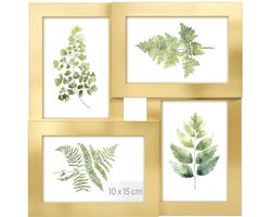 Fotolijsten collage - 4 stuks - MDF en glas - 10x15 cm