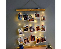 Fotolijsten Meerdere foto's - Fotolijsten voor aan de muur - Ophangset voor foto's - Hangende fotodisplay - Ophangstrips - Gepersonaliseerde geschenken met LED-verlichting Fotolijsten