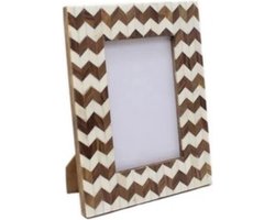 Fotolijsten Natural Bone Zig Zag Bruin Hout Beige Hoorn
