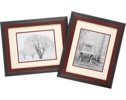 Fotolijsten Set - Dubbele Lijsten - Foto's Presenteren - Gerecycled Materiaal - 11x14 Inch - Walnoot