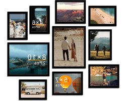 Fotolijsten Set - Lijsten voor foto's - Wanddecoratie - Mix & Match maten - 10 stuks - Zwart
