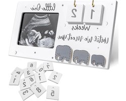 Fotolijsten voor Zwangerschapsscans - Houten Lijst voor Echografie - Baby Scan Fotolijst met Weekteller - Moeder en Zwangerschap Geschenken